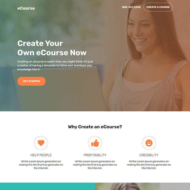 online education courses responsive landing page