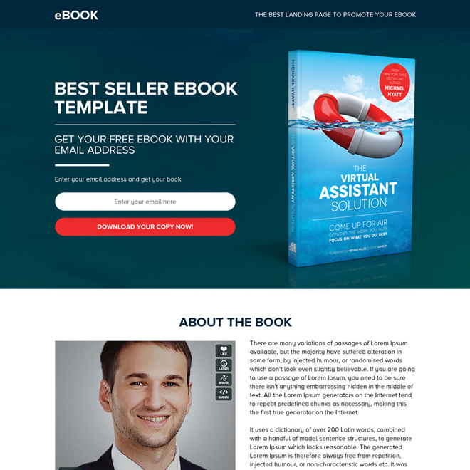 ebook selling best responsive landing page design Ebook example