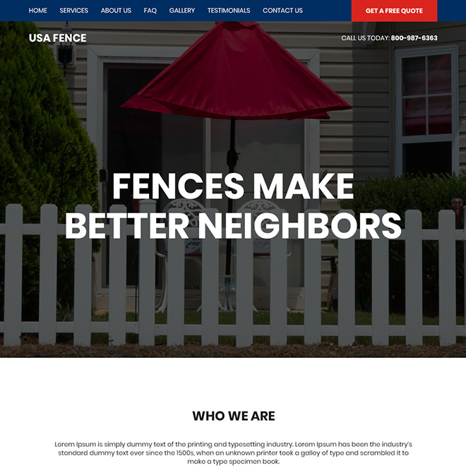 best fencing services bootstrap website design Fencing example