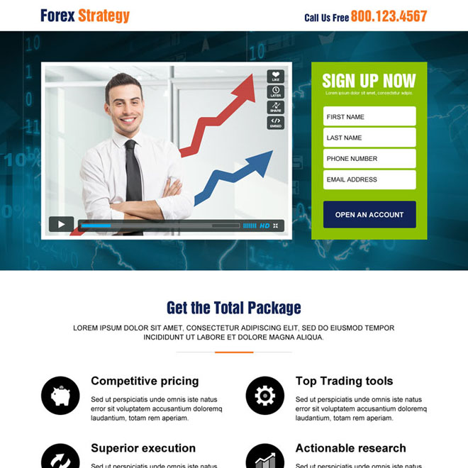 best forex video sign up lead capture responsive landing page design