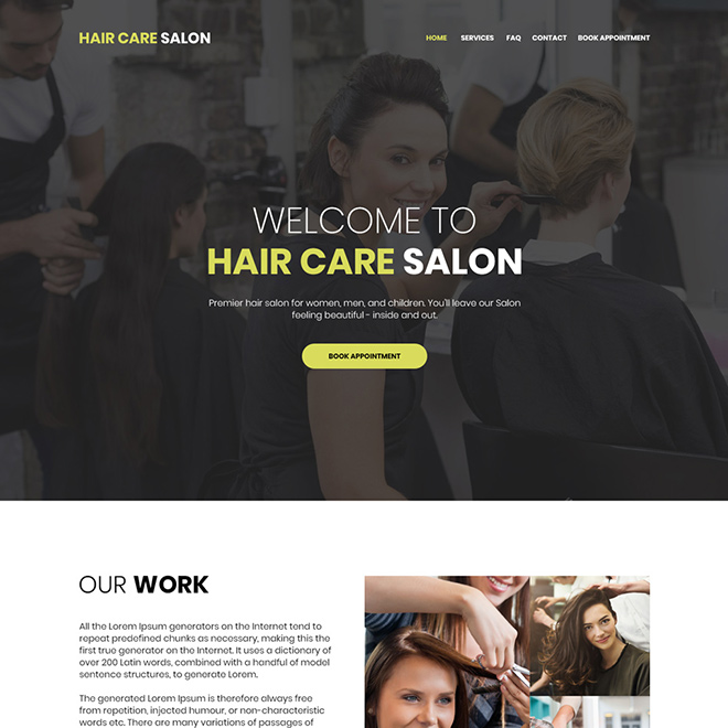 best hair care salon responsive website design