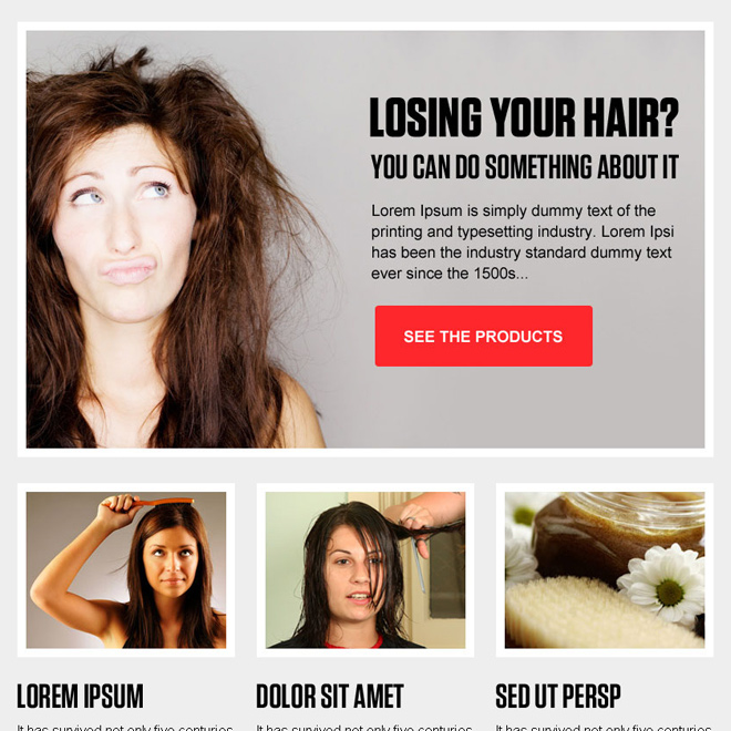 best hair loss product call to action ppv landing page design