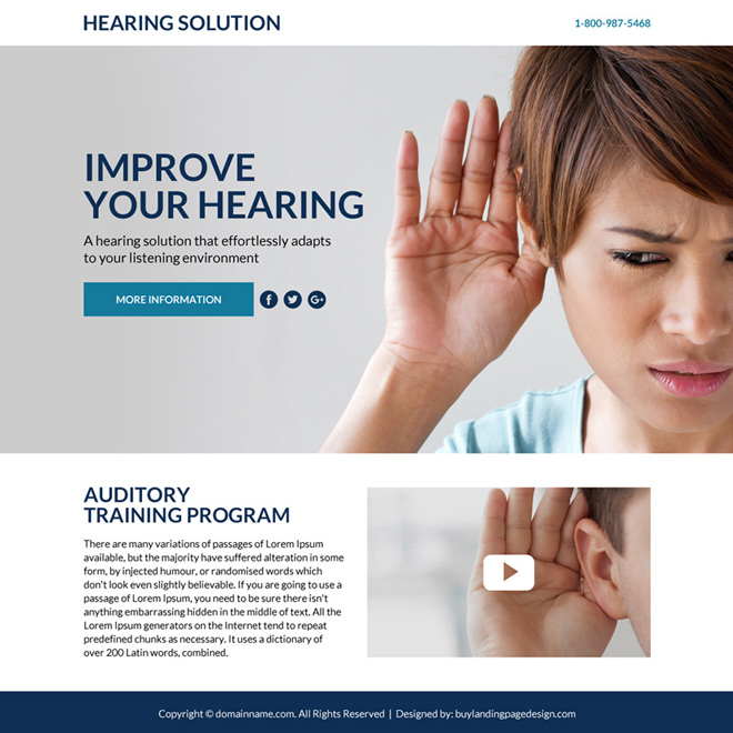 best hearing solutions lead funnel responsive landing page design