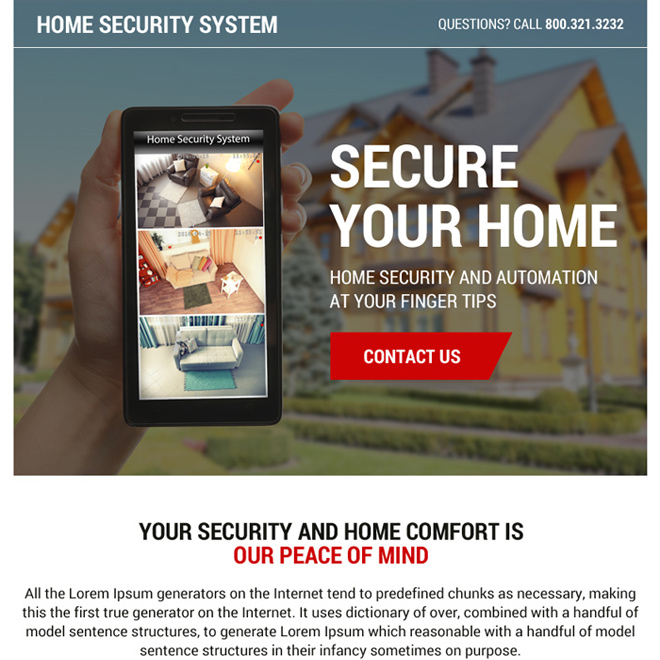 best home security system ppv landing page design