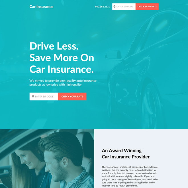 car insurance responsive landing page design Auto Insurance example