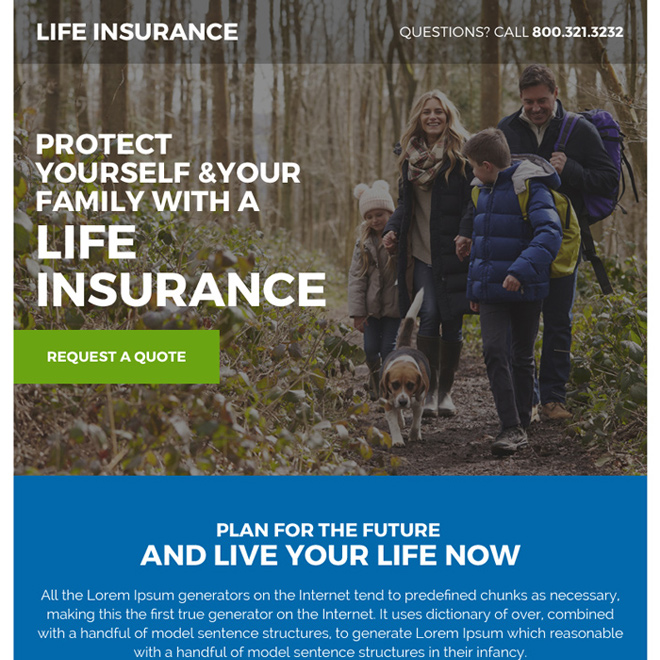 best life insurance policy ppv landing page design