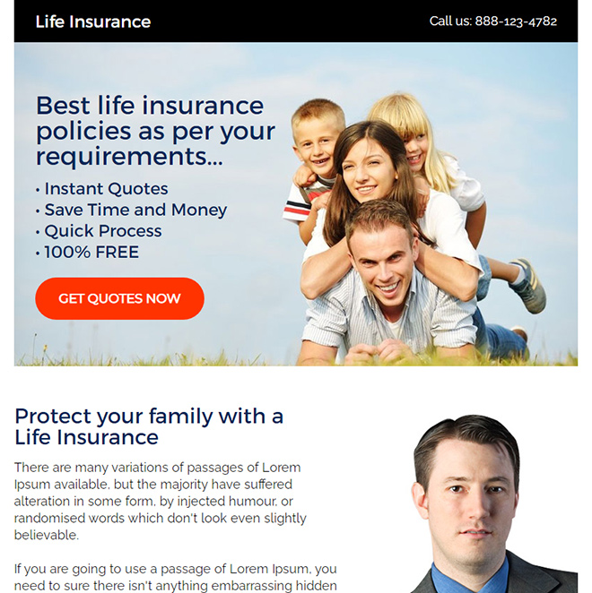 best life insurance free quotes ppv landing page design