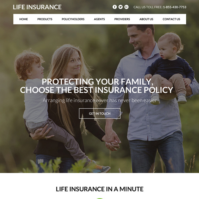 best life insurance policy responsive website design