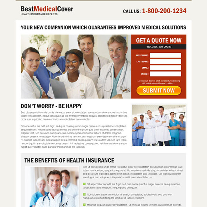 best medical cover optimized and converting squeeze page design Medical example