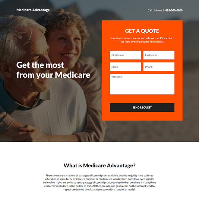 best medicare advantage responsive landing page design