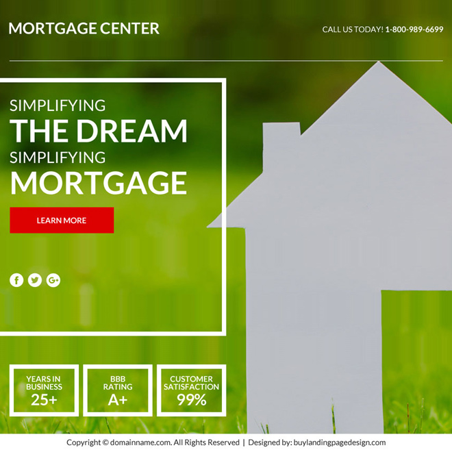 best mortgage marketing sales funnel responsive landing page design Mortgage example