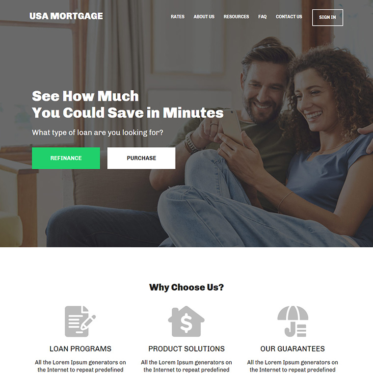 personal mortgage advisor responsive website design Mortgage example