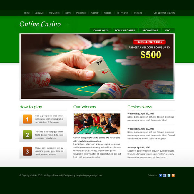 Poker Website Template Website Design