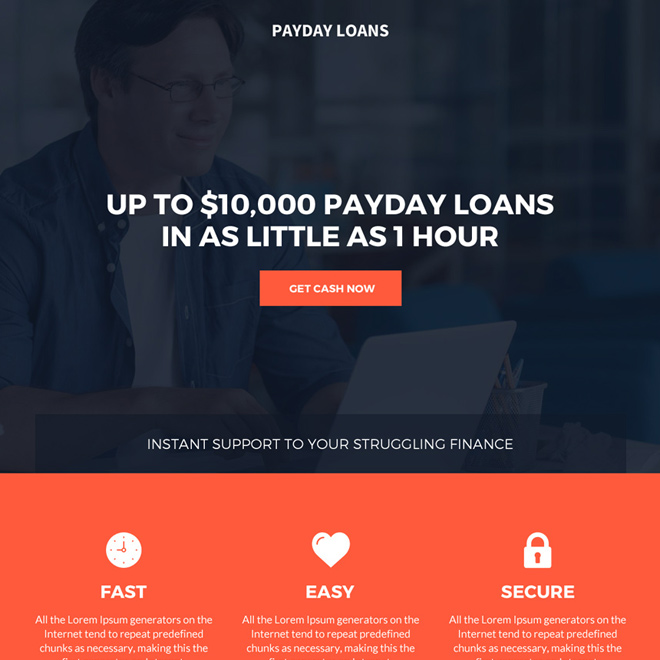 smart payday loan bootstrap landing page design