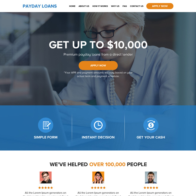 best payday loans online application website design Payday Loan example