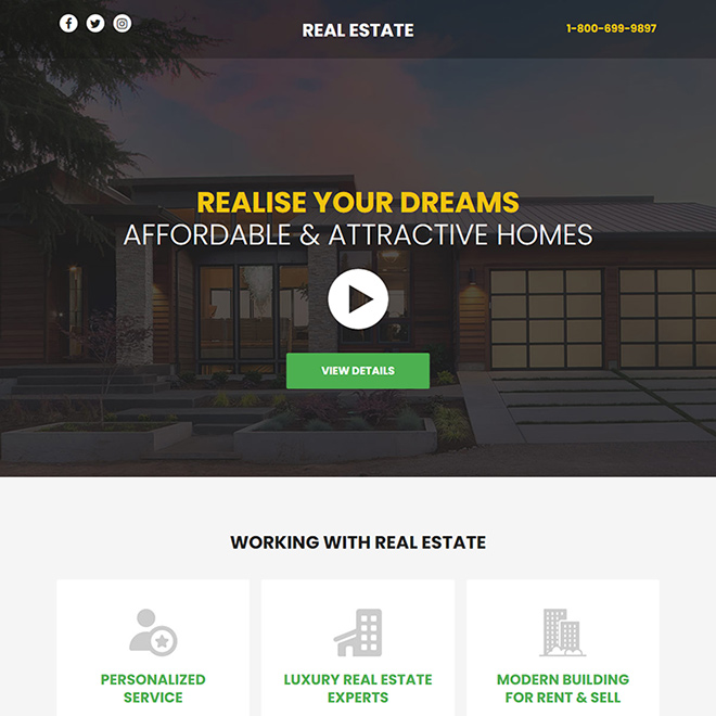 best real estate responsive video funnel design Real Estate example