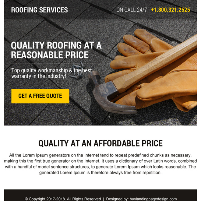 best roofing service ppv landing page design