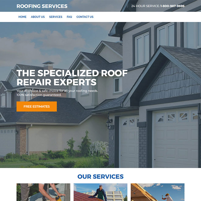 roof repair and replacement services responsive website design