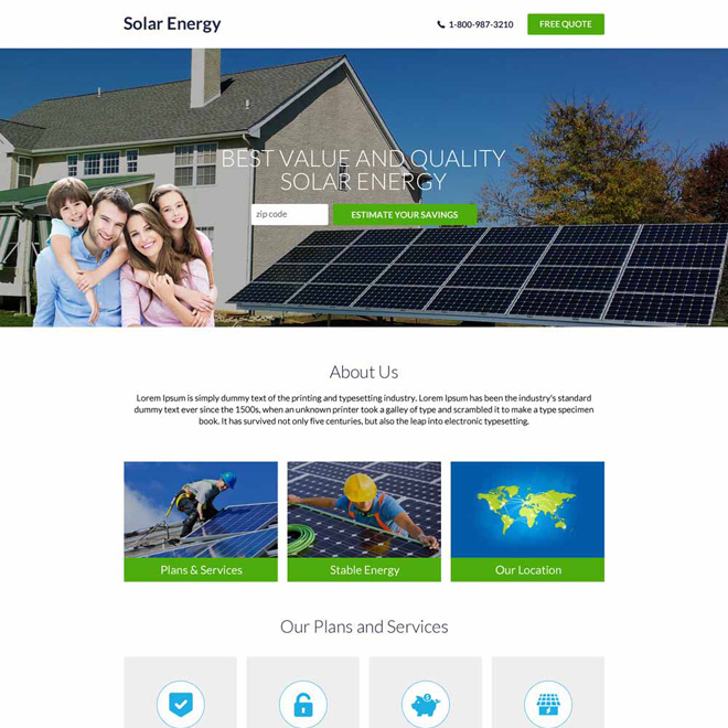 best solar energy companies responsive landing page