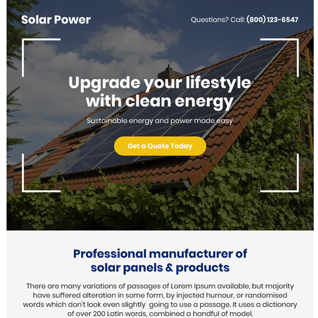 best solar panels and products ppv landing page design