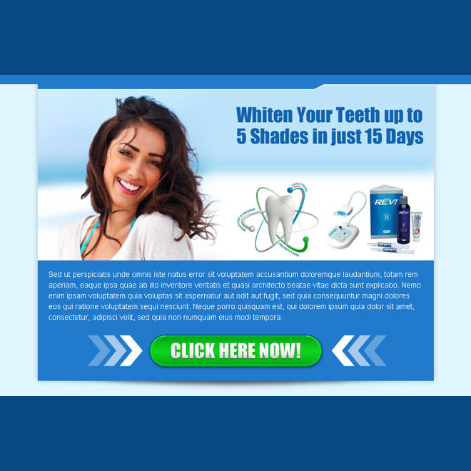 teeth whitening product converting call to action ppv landing page design