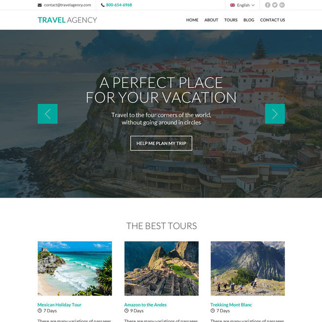 best tour and travel responsive website design