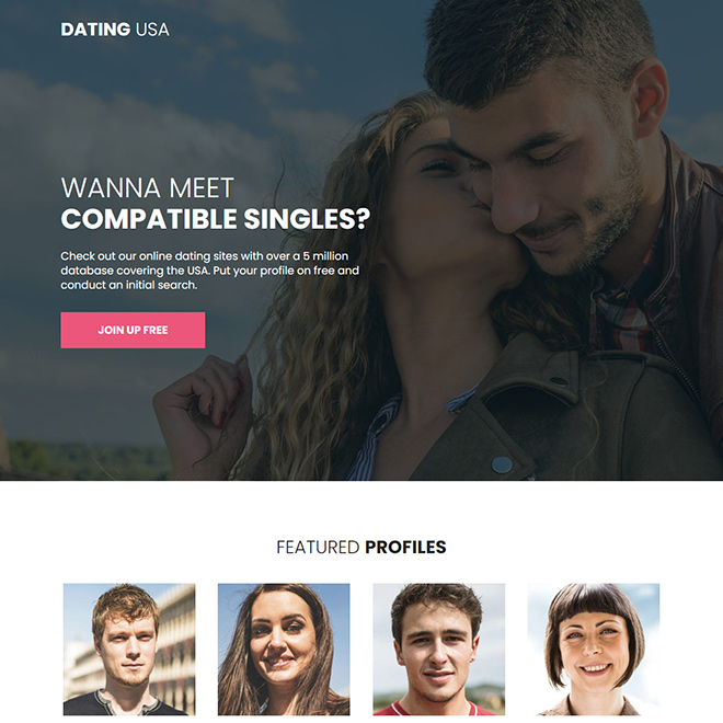online dating lead capture responsive landing page