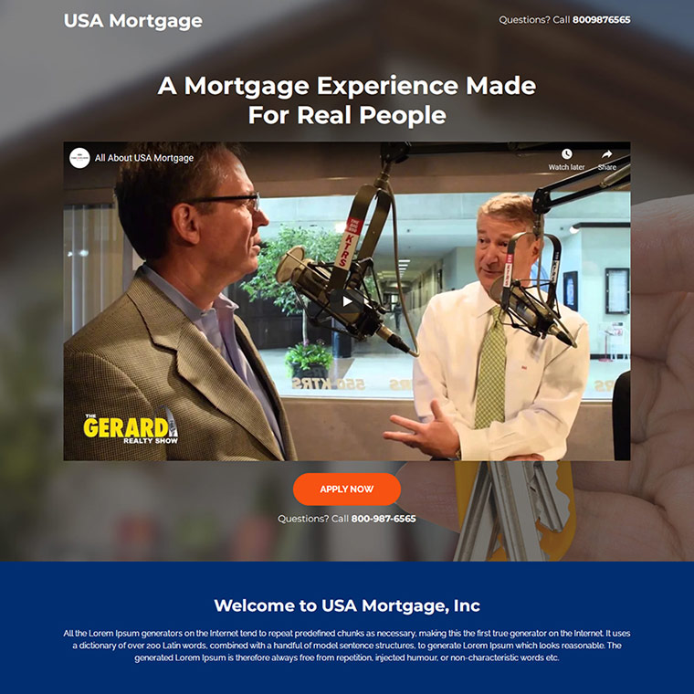 best mortgage brokers lead capture responsive landing page Mortgage example