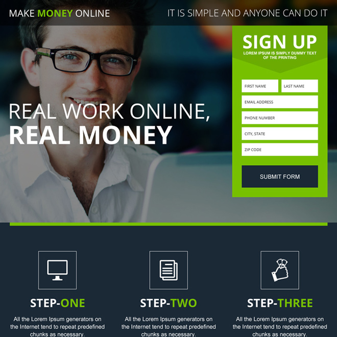 money online best landing page designs to earn money online