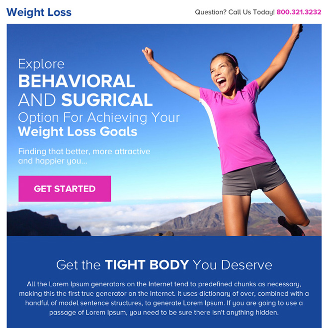 best weight loss goals click through ppv landing page design