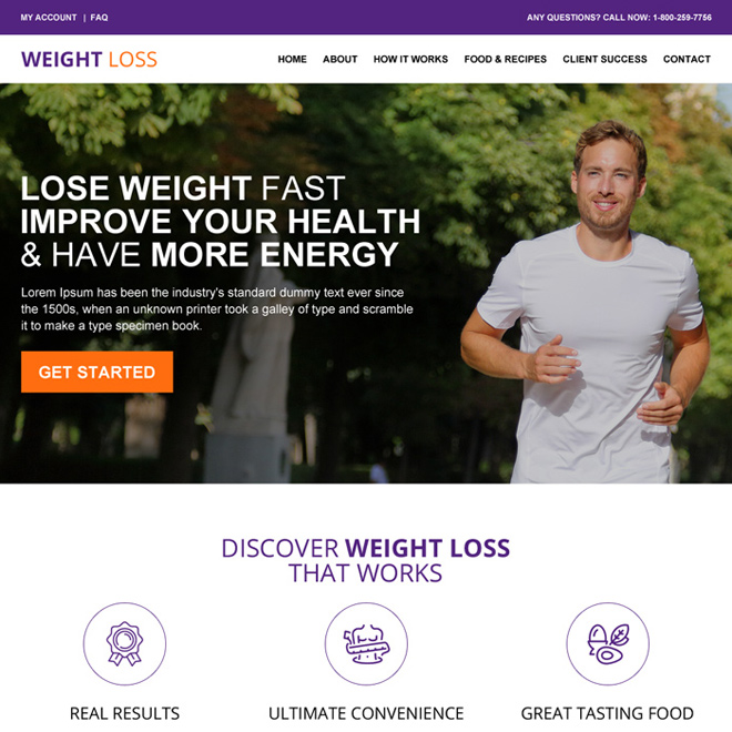 responsive weight loss website design template