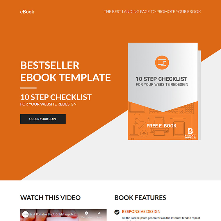 minimal ebook selling responsive landing page Ebook example