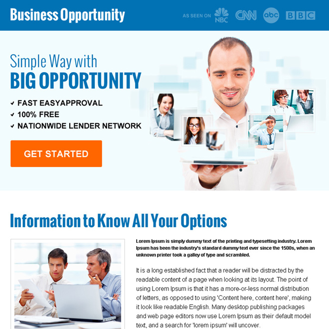 big business opportunity ppv landing page design Business Opportunity example