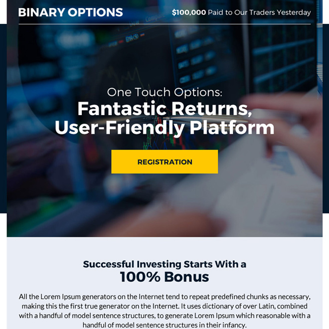 binary options sign up capturing ppv landing page Forex Trading example