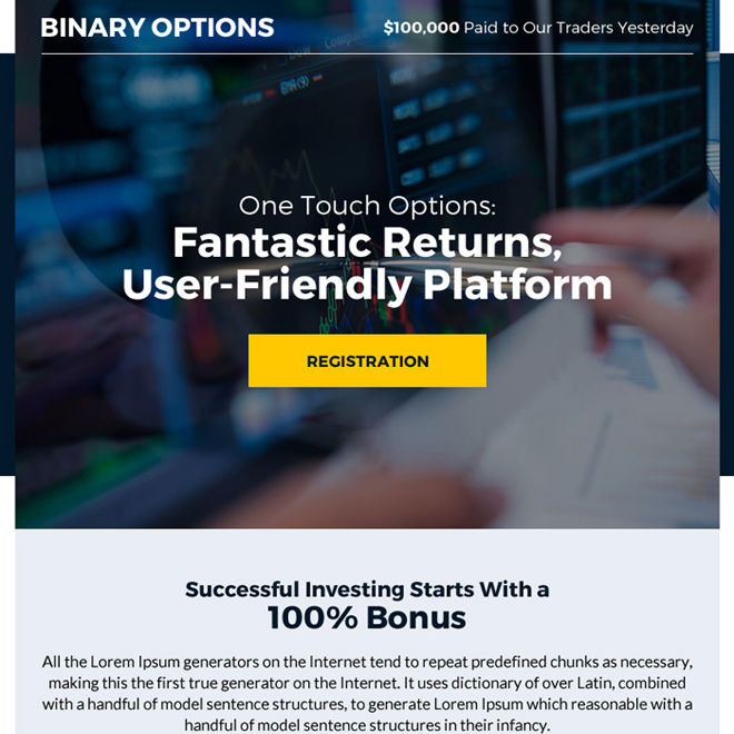 binary options sign up capturing ppv landing page