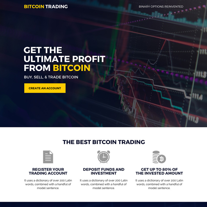 bitcoin trading mini responsive landing page design