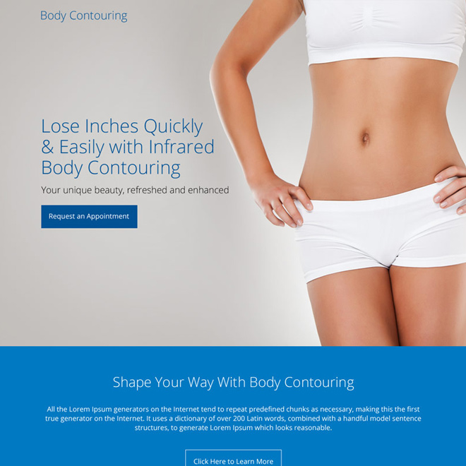 body contouring cosmetic surgery responsive landing page Cosmetic Surgery example