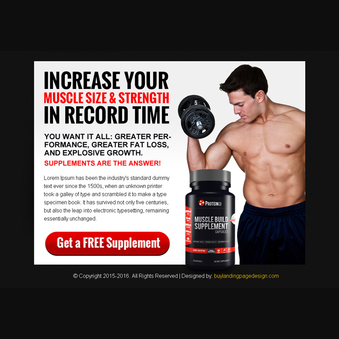 bodybuilding supplement ppv landing page design Bodybuilding example