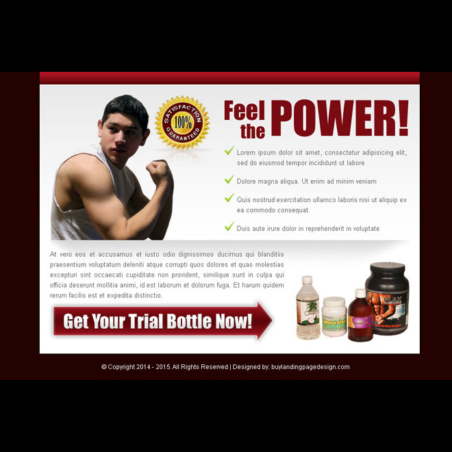 bodybuilding product converting ppv landing page design