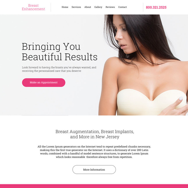 breast enhancement online appointment booking responsive website design