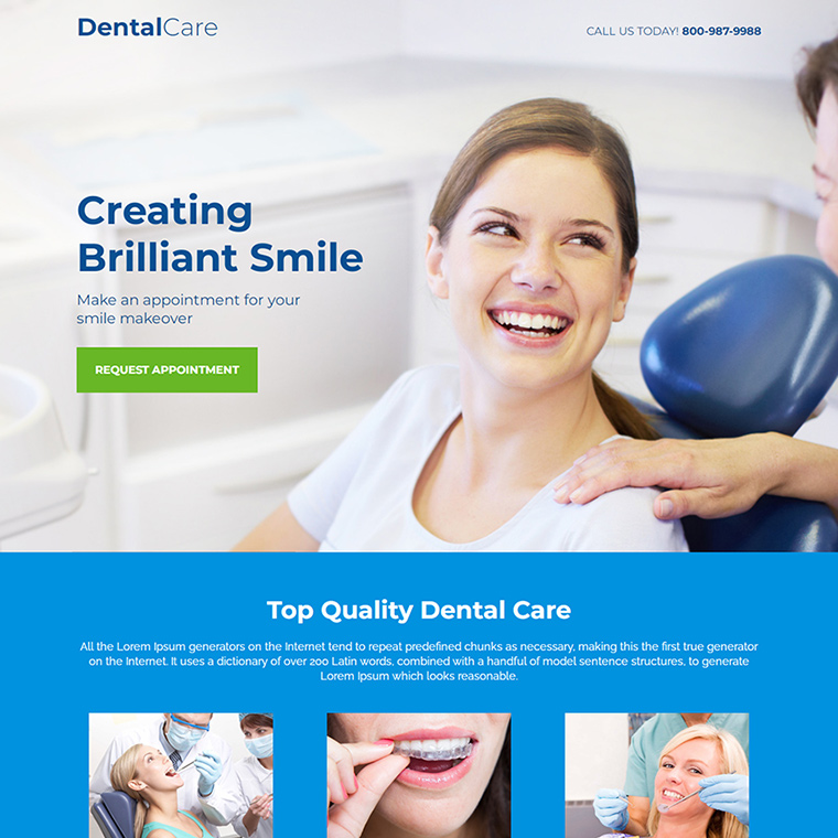 top quality dental care service responsive landing page Dental Care example