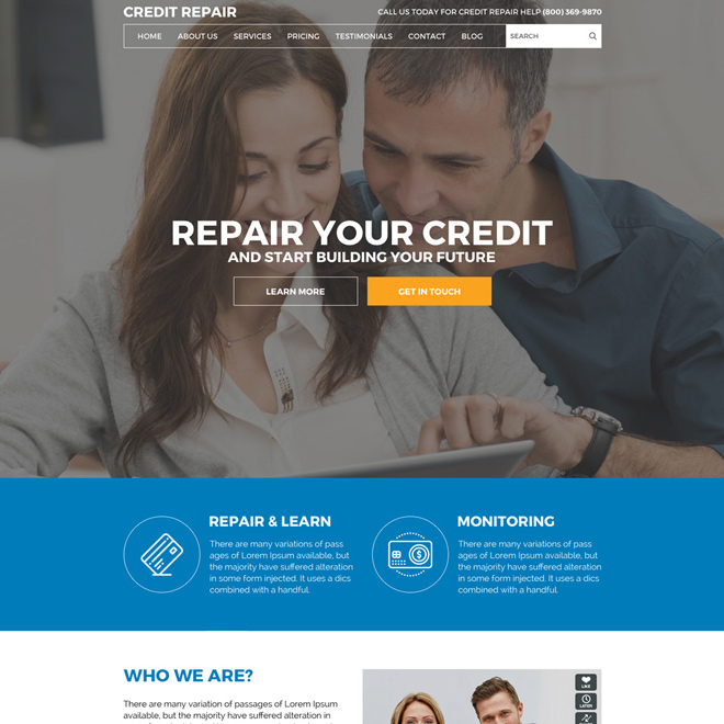 repair your credit and start building your future professional website