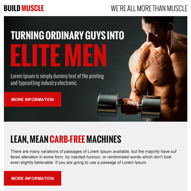 build muscle appealing ppv landing page design Bodybuilding example