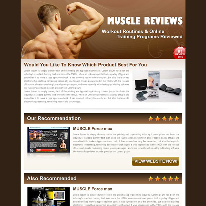 online training program build muscle website html review type landing page design Review Type example