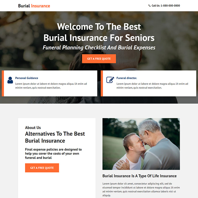 best burial insurance for seniors landing page