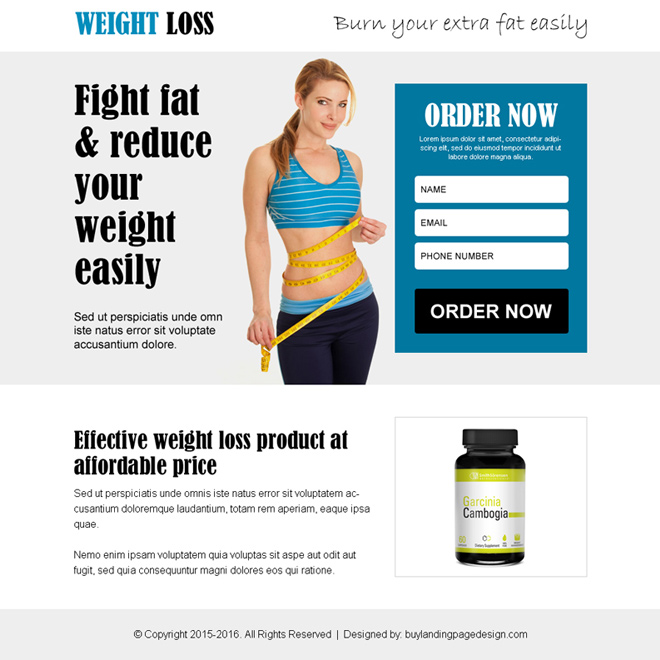 burn your extra fat weight loss product ppv landing page design Weight Loss example