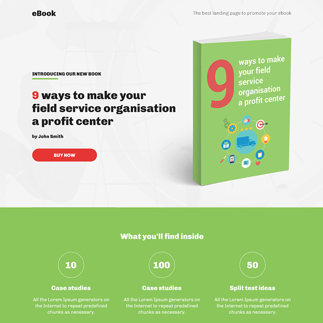 clean and professional ebook bootstrap landing page