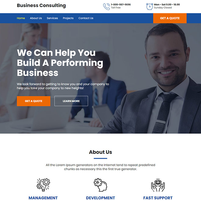 business consulting responsive website design