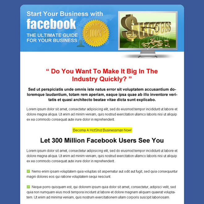 business ebook call to action sales page design