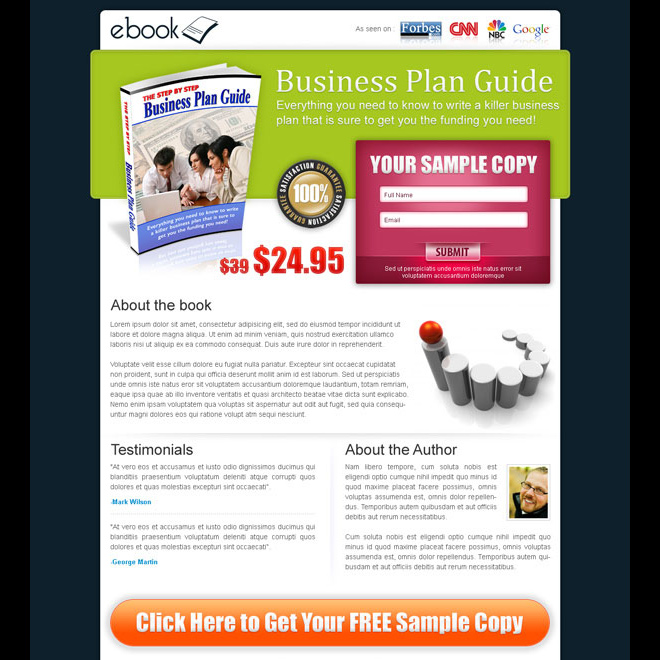 business ebook lead capture lander design Ebook example